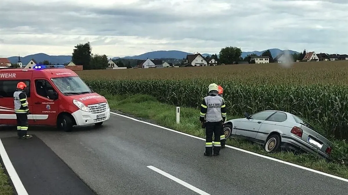 Die Feuerwehr St. Ruprecht/Raab zog das Fahrzeug wieder auf die Straße