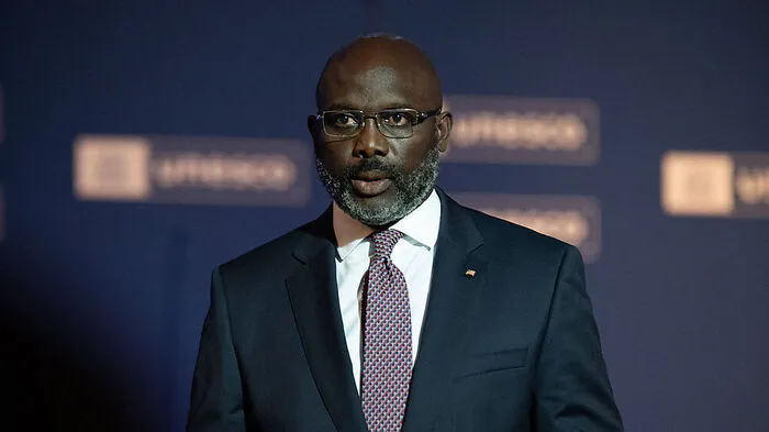 George Weah als Präsident Liberias 2021 auf einer Unesco-Veranstaltung