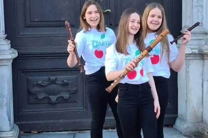 Das Blockflöten-Trio "Music and wings" holte sich einen 1. Preis.