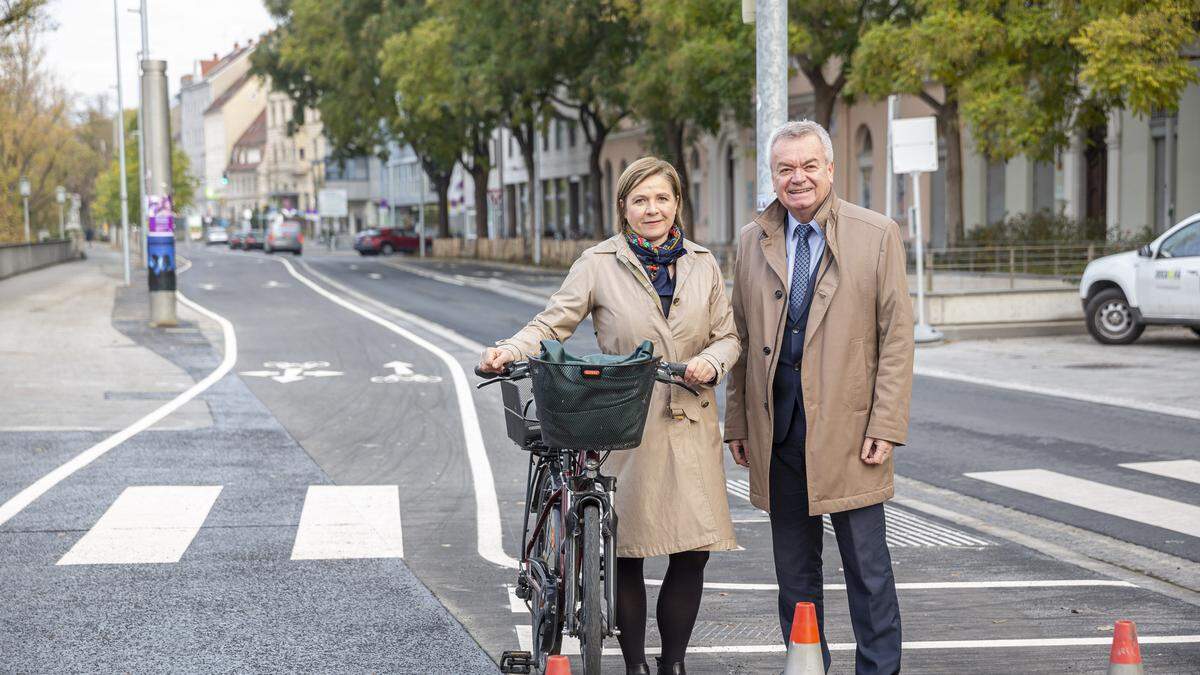 Vizebürgermeisterin Schwentner und Verkehrslandesrat Lang präsentieren nächste Etappen auf dem Weg der Rad-Offensive