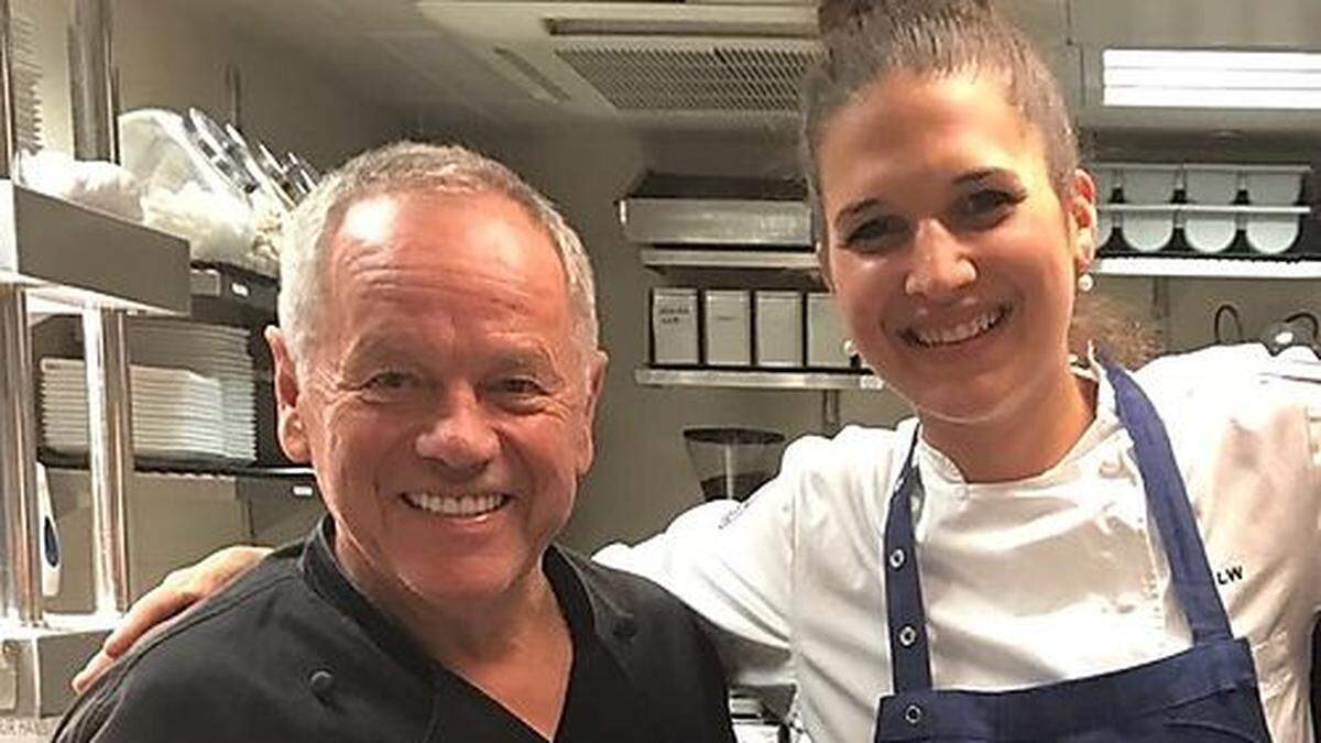 Wieland mit ihrem Chef Wolfgang Puck 