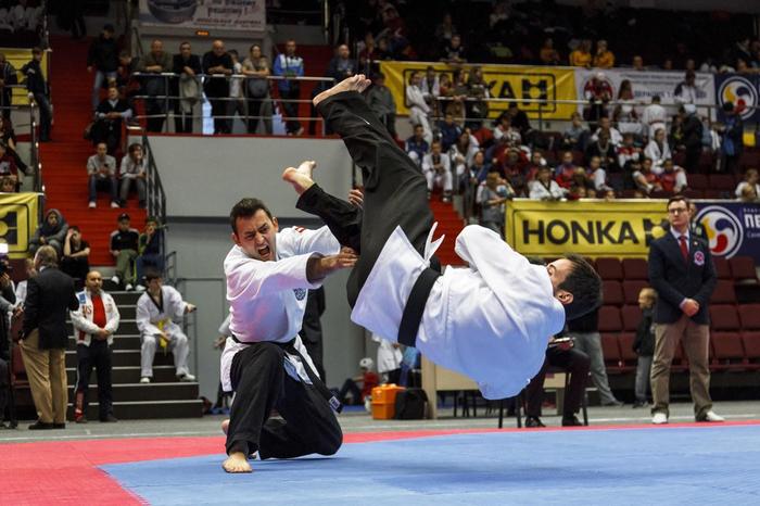 Patrick Pendl und Michael Freißmuth bei einem Hapkido Kampf in St. Petersburg