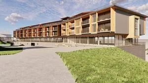 Die 3-D-Ansicht zum geplanten „Parkhotel“ Nassfeld 