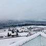 Ausblick vom verschneiten St. Anna am Aigen. Der Bezirk Südoststeier präsentierte sich am Donnerstag ganz in Weiß.