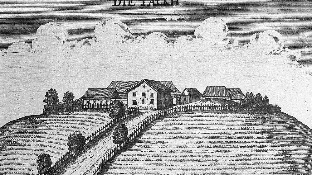 Darstellung der Pack in Georg M. Vischers &quot;Topographia Ducatus Stiriae&quot; von 1681  