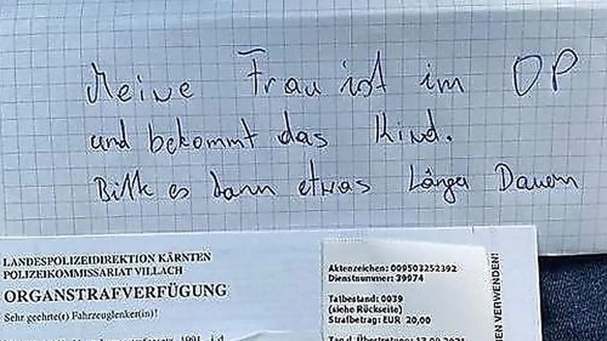 Ein Vater wurde während der Geburt seines Kindes wegen Falschparkens abgestraft