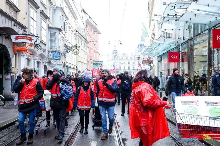Demo Handel, Gpa, Graz am 09. Dezember 2023, Foto: Stefan Pajman