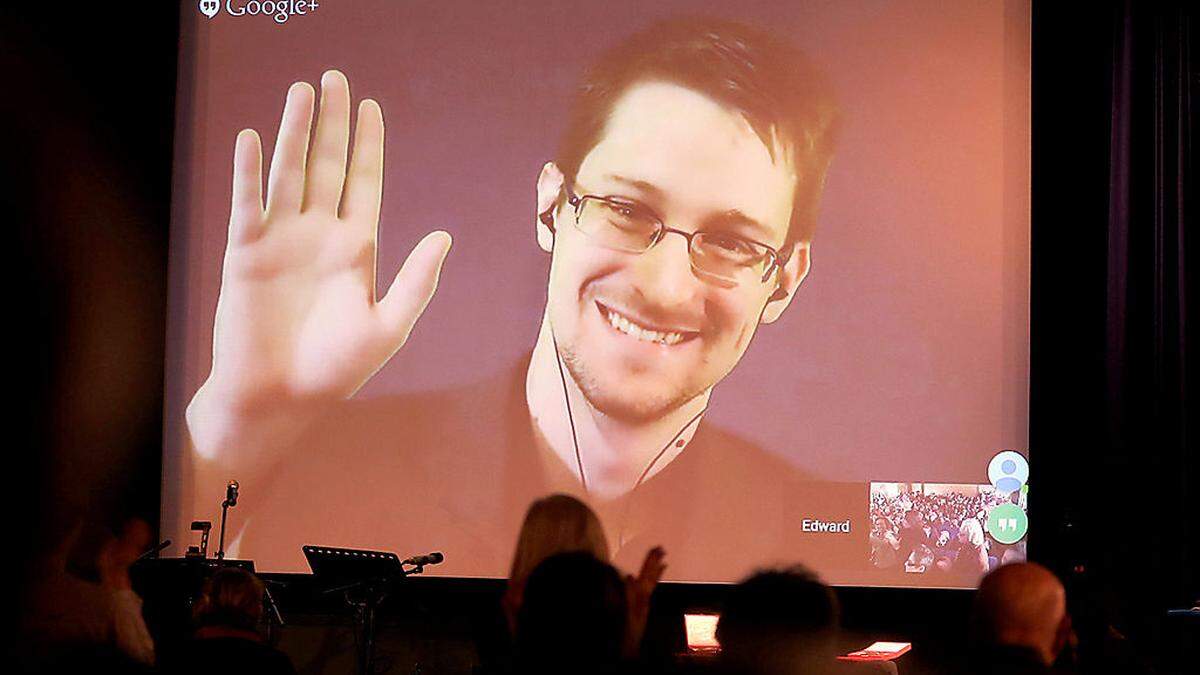 Edwars Snowden bei einem  Videochat