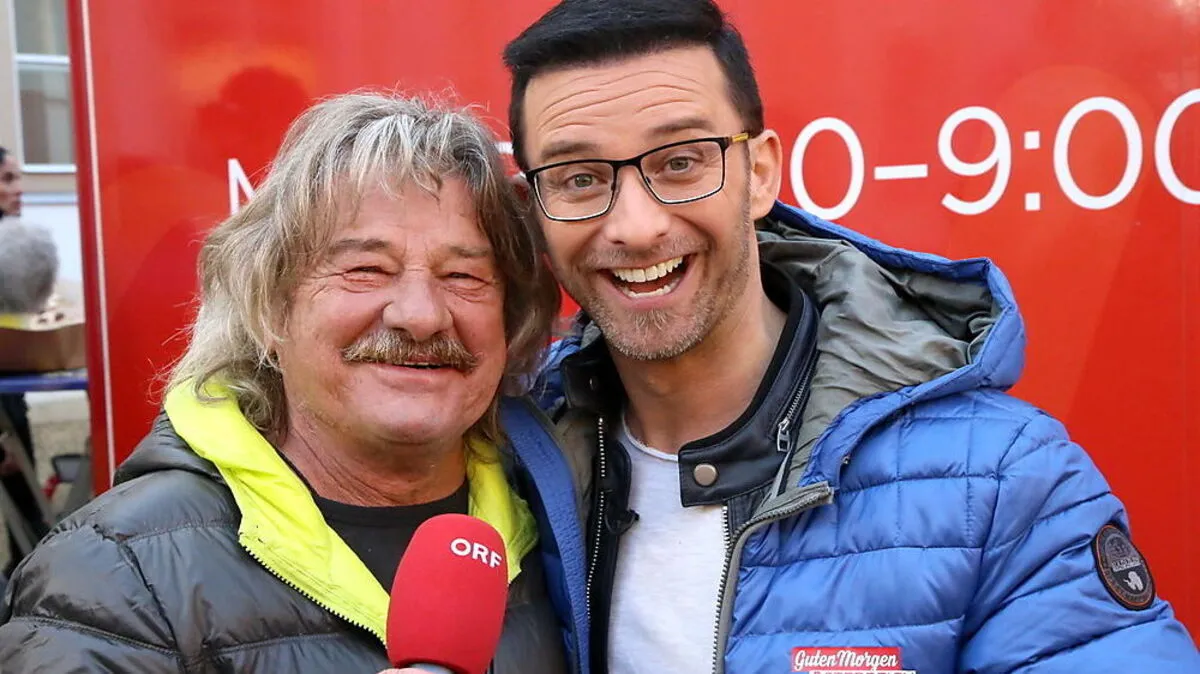 Moderator Marco Ventre (rechts) mit Sepp Krassnitzer, bekannt durch das Duo „Waterloo und Robinson“ 