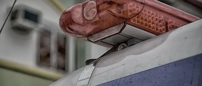 Signallicht auf einem Polizeiauto