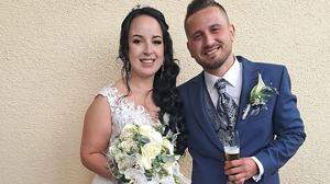 Kathrin Vockenberger und Romeo Pratljacic bei ihrer kroatisch-österreichischen Hochzeitsfeier