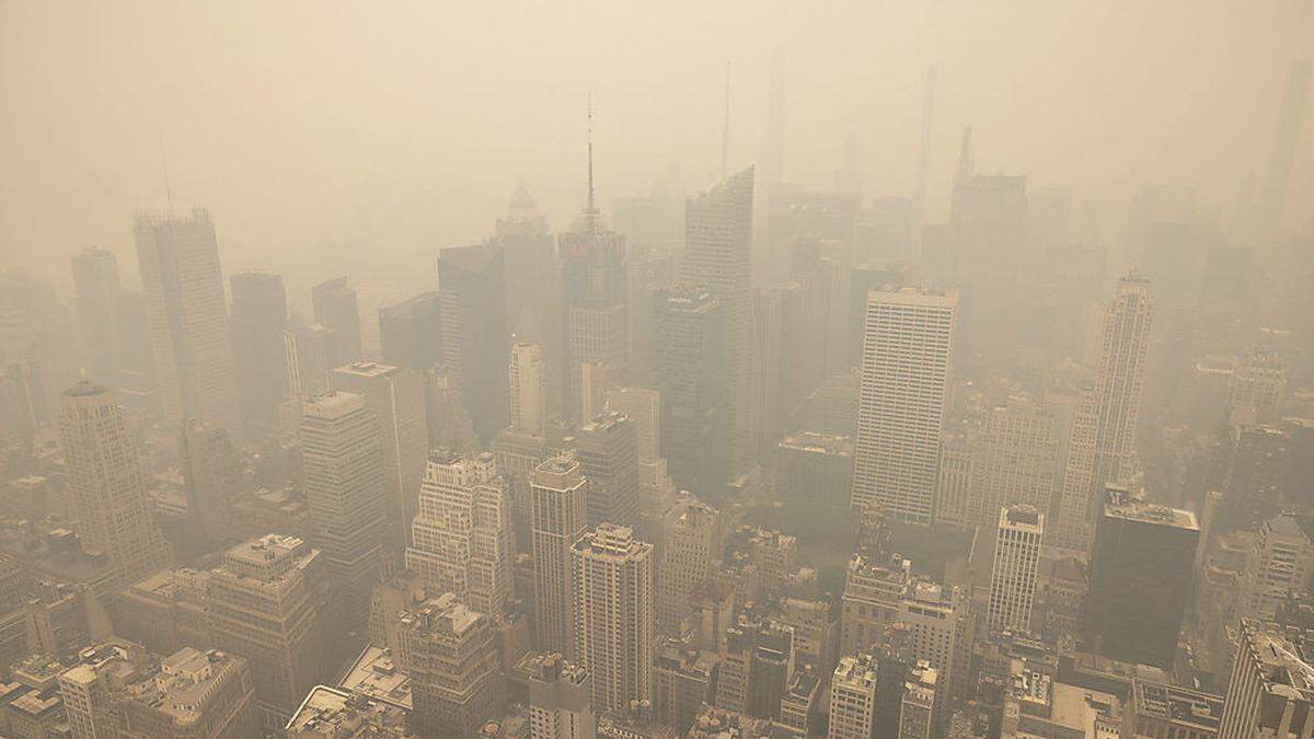 Die Schwaden der Feuer in Kanada führten in New York zu einem dichten, nebligen Schleier