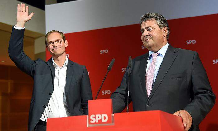 Berlins Bürgermeister Michael Müller (links) und SPD-Chef Sigmar Gabriel 