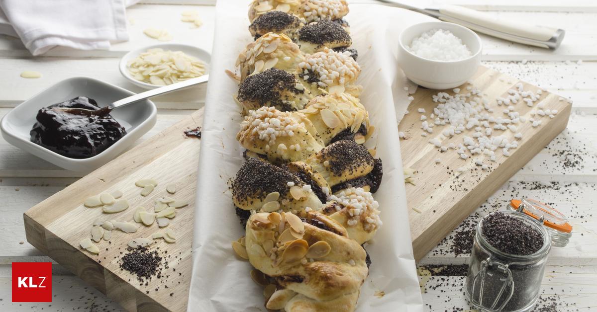 Rezepttipp: Bunter Weihnachtsstriezel in drei Strängen