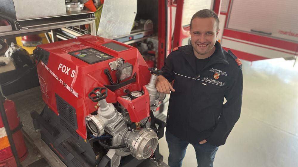 Sandro Monsberger ist der Kommandant der Freiwilligen Feuerwehr Frantschach 