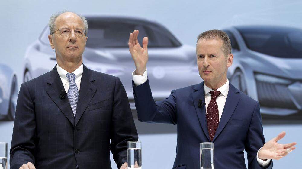 VW-Boss Diess (rechts) und Aufsichtsrats-Chef Pötsch