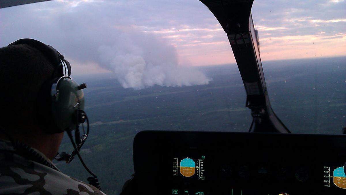 Das Feuer auf einer Fläche von 130 Hektar war am vergangenen Montag nahe der Sperrzone im Radius von 30 Kilometern um die Anlage ausgebrochen