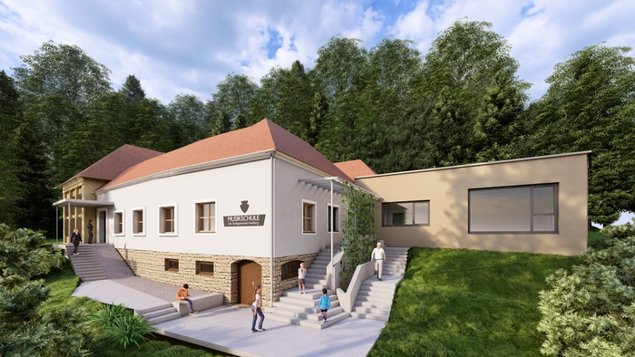 Bereits Ende Oktober soll die Hartberger Musikschule komplett fertiggestellt sein, inklusive Außenanlage