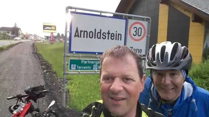 Gerhard Meier und Klaus Loidl kurz vor der Grenze