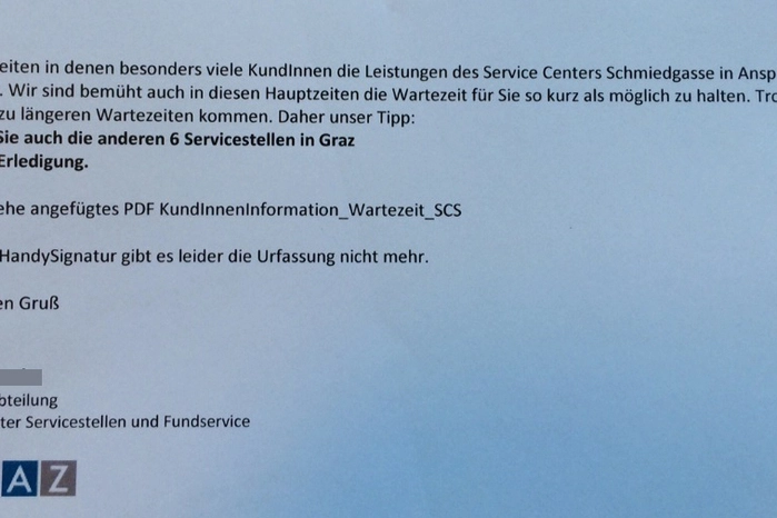 Bitte warten - so wurde es bisher erklärt.