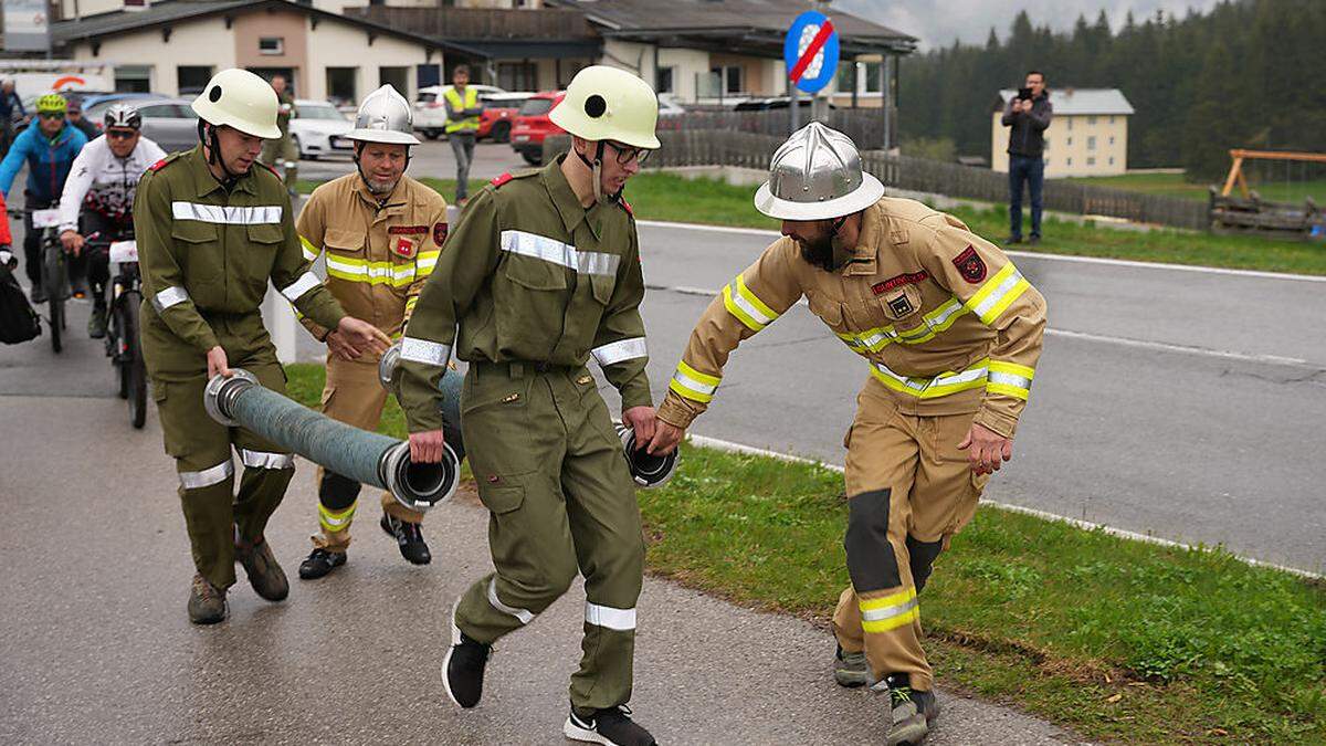 Simon Liebhart, Christian Draschl, Niklas Ladinig und Josef Suntinger am Iselsberg