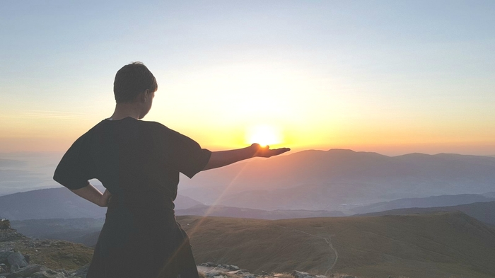 Karl Esterl: "So erlebte mein Enkel Maximillian Esterl den Sonnenaufgang am Zirbitzkogel."