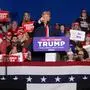 TOPSHOT - Former US President and 2024 presidential hopeful Donald Trump speaks during a "Get Out the Vote" rally at the Coliseum Complex in Greensboro, North Carolina, on March 2, 2024. (Photo by RYAN COLLERD / AFP)