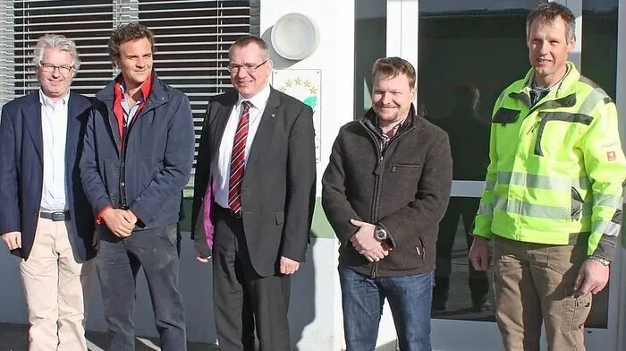 Bernhard Zanon, Lukas Rossbacher, Landesrat Johannes Tratter, René Ladstätter und Manfred Pichler (von links)