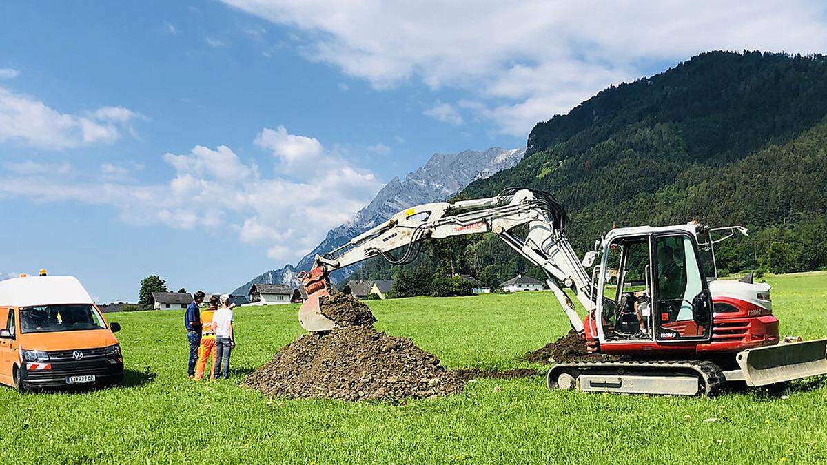 Neue Probebohrung an einem weiteren möglichen Grundstück fürs Leitspital