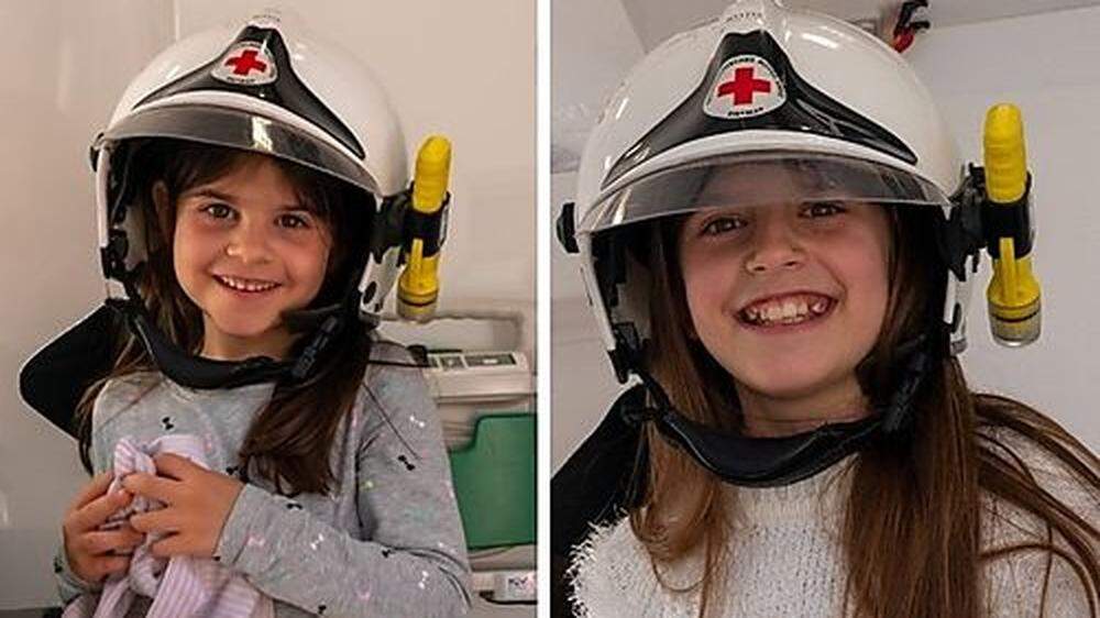Lena und Lilla reagierten vorbildlich, die Helme erhielten sie beim Besuch des Roten Kreuzes
