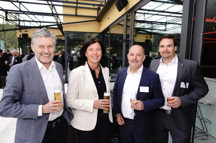 Steuerberater Michael Assam, Marika Mayer (Goldeck Textilien), Franz Meließnig und Stefan Kulterer (beide Hasslacher Norica Timber).