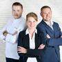 Küchenchef Dominik Pucher, Stephanie Harrer (zuständig für Personal und Marketing) und Geschäftsführer Philipp Harrer