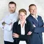 Küchenchef Dominik Pucher, Stephanie Harrer (zuständig für Personal und Marketing) und Geschäftsführer Philipp Harrer