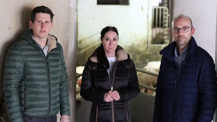 Ernste Mienen bei den Bauernvertretern Josef Kaiser, Daniela Posch und Christoph Zirngast