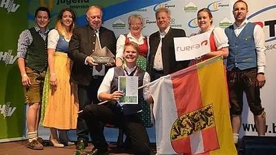 Peter Leitgeb aus Straßburg bei der Siegerehrung