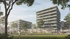 Rendering: 80 neue Wohnungen errichtet ENW im Auftrag der Stadt Graz am Gelände der Kirchnerkaserne in Jakomini