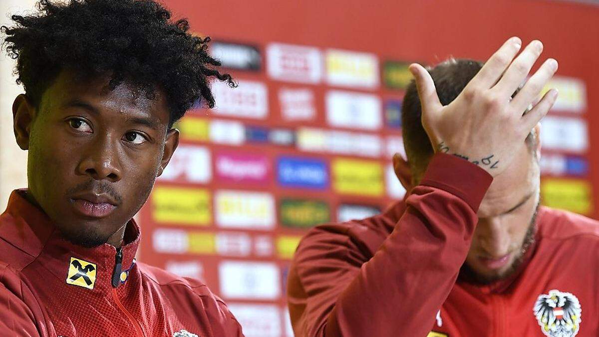 David Alaba, hier mit Marko Arnautovic, ist doch nicht der jüngste Debütant im Fußball-Nationalteam