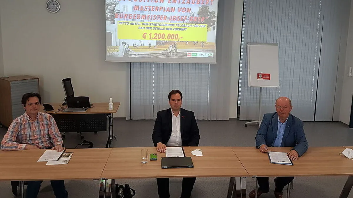 Thomas Schilcher (Grüne), Robert Trummer (SPÖ) und Franz Halbedl (FPÖ)