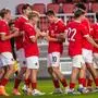 VIENNA,AUSTRIA,09.OCT.25 - SOCCER - OEFB under-17 international test match, Austria vs Italy. Image shows the rejoicing of AUT with Dominik Dobis (AUT).
Photo: GEPA pictures/ Philipp Brem