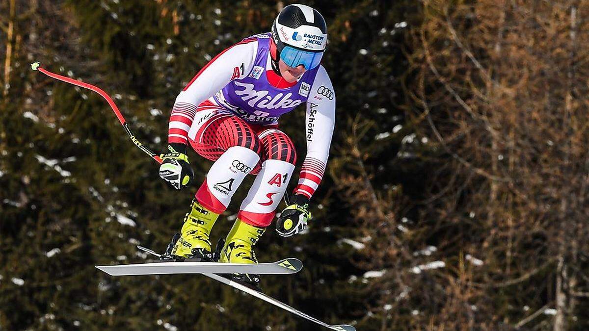 Ramona Siebenhofer fuhr in Cortina auch in Abfahrt zwei zum Sieg - diesmal vor Nici Schmidhofer