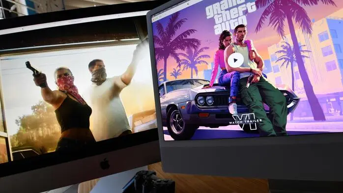 Bildschirme mit Szenen aus GTA VI