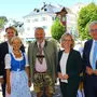 Landwirtschaftsminister Totschnig, Bernd Fislage, CEO der Kommunalkredit, Bad Aussees Vizebgm. Waltraud Huber-Köberl, Bgm. Franz Frosch, Ministerin Gewessler und Alfred Riedl, Chef des Gemeindebundes