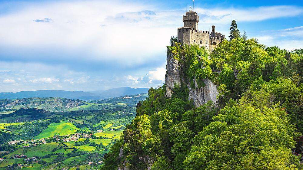 Eine der drei Burgen des Monte Titano in San Marino
