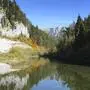 Die Mürz mit Blick auf die Schneealpe