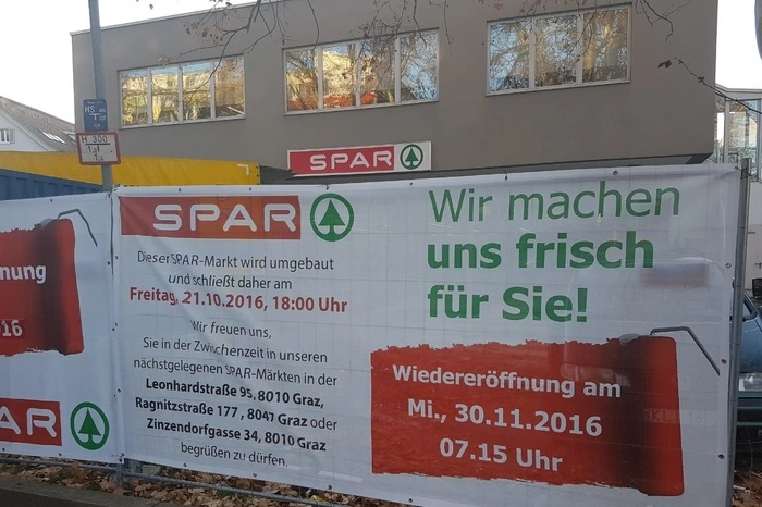 Auch Spar lässt die Ärmel hochkrempeln.