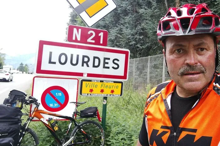 Kurz vor dem Ziel in Lourdes.