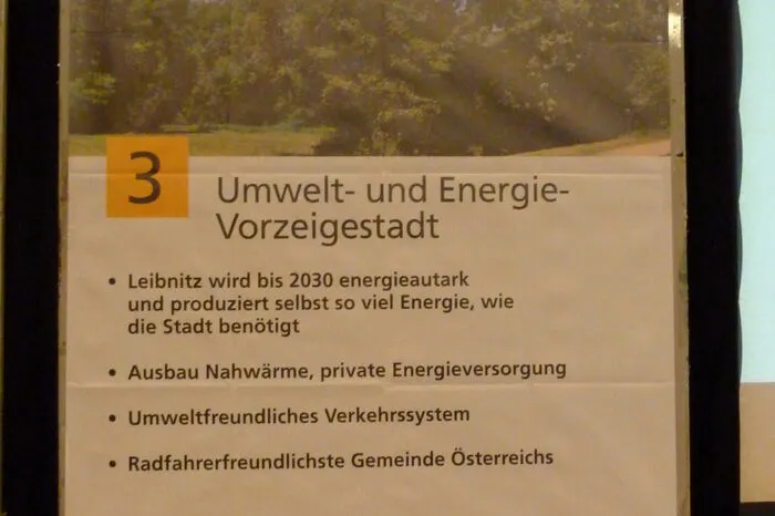 Man will energieautark werden und vorbildlich in Umwelt- und Energiebelangen.