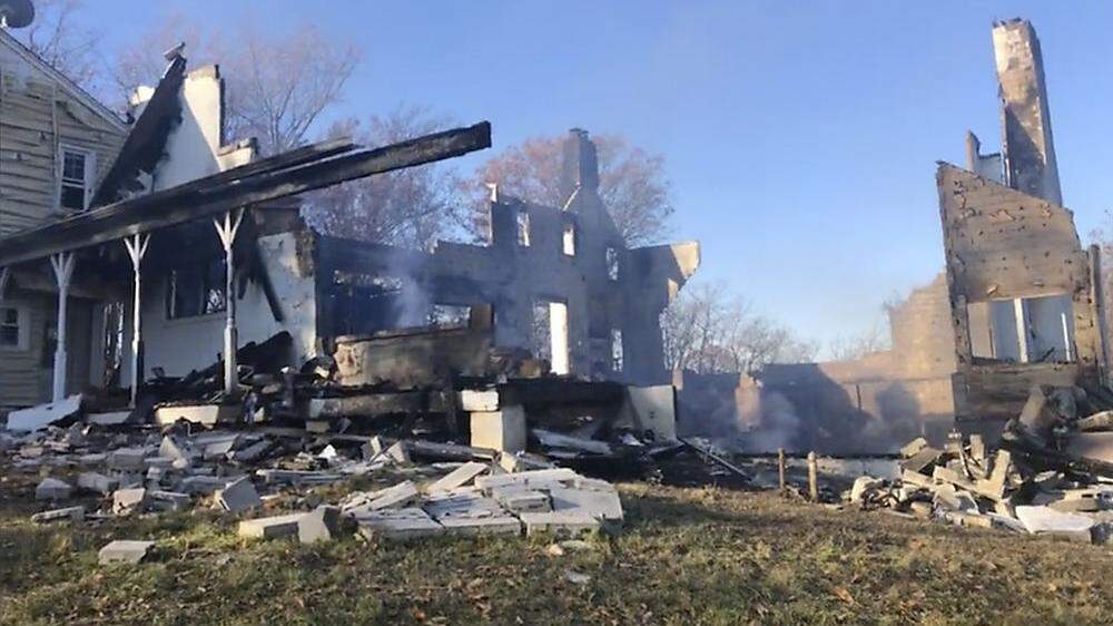 Die Überreste des Hauses auf einem Foto des Montgomery County Fire Rescue Service