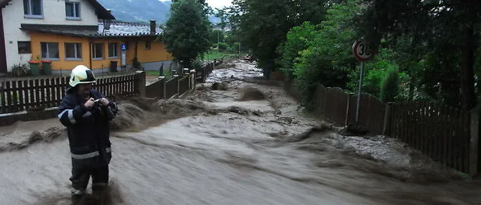Archivbild: Der Lammerbach tritt regelmäßig über die Ufer