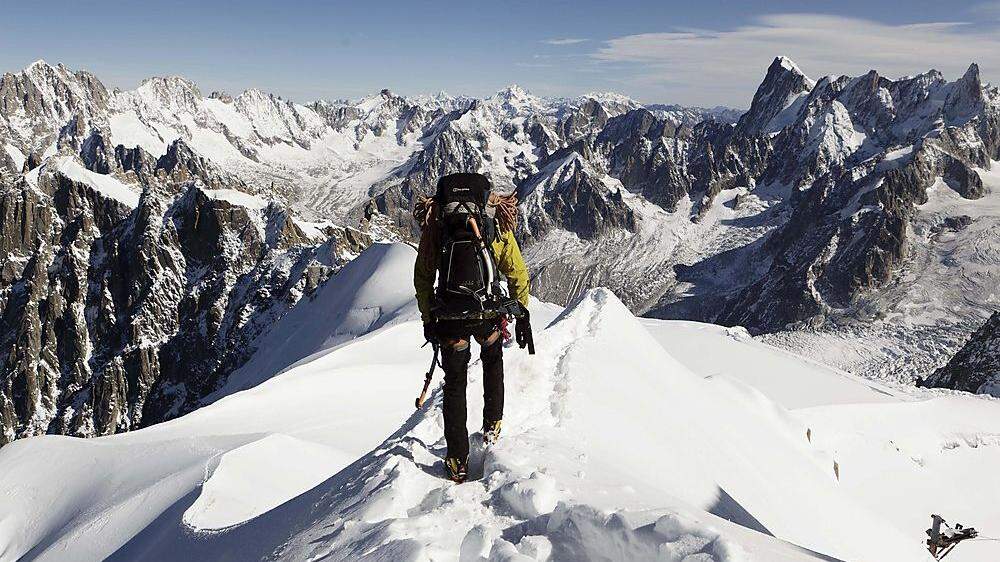 Bergsteiger auf dem Mont Blanc